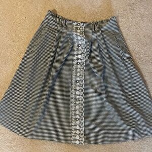 Vintage black and white plaid skirt